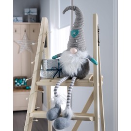 WeRChristmas Sitting Christmas Santa Figurine with Soft Legs, Multi-Colour, 54cm