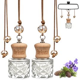 RoyAroma Hanging Car Air Freshener, 2 Pack Long Lasting Car Fresheners up to 30-45 Days, Natural Fragrance Cars Essential Oil Diffuser for Home Office - Mahogany Coconut