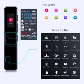 Digital Voice Recorder with Playback – 1536Kbps HD Lossless Recording, Voice Activated Recorder with Dual-Microphone, Timed Recording, Handheld Portable Tape Recorder Device 32GB Black