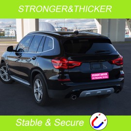 Pink Student Driver Magnet for Car, Cute New Driver Magnetic Vehicle Sign, Reflective Safety Warning Sticker Magnet Sign for Girl, 10 inch x 4 inch(Pink-White)