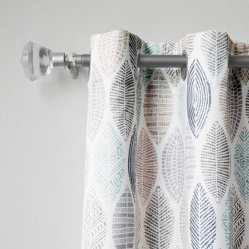 No. 918 Mikko Leaf Print Semi-Sheer Grommet Curtain Panel, 40"