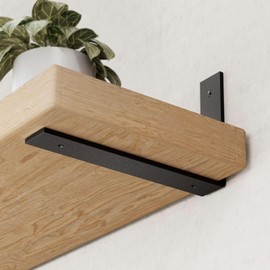 6 Pack Heavy Duty 8 Inch Black Shelf Brackets, L Shelf Bracket 8 Inch for Floating Shelves, 1/5-Inch Thick