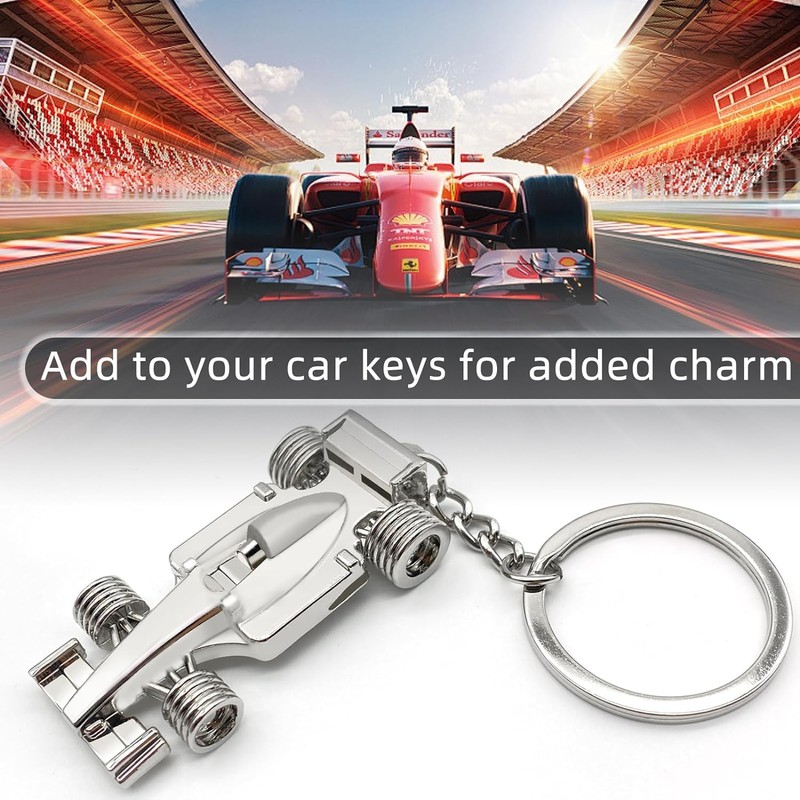 Seadiquiet Silver Novelty F1 Formula 1 Racing Car Charm Keyring