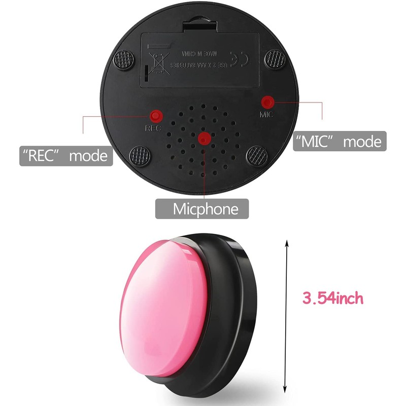 Voice Recording Button, Dog Buttons for Communication Pet Training Buzzer,