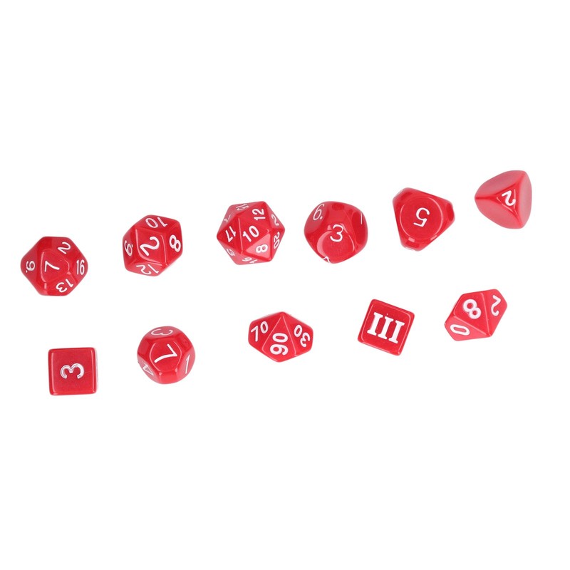 15pcs Complete Polyhedral Dice Set Acrylic D3 to D100 Spherical