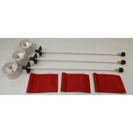 Deluxe Putting Green Accessory Kit - (3) PGA Plastic 4 Inch Cups & (3) Pin Markers with Red Jr Flags