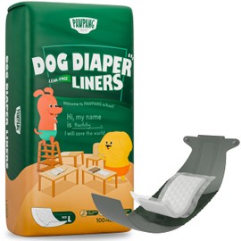 PAWPANG Disposable Dog Diaper Liners Booster Pads for Male & Female Dogs, 100ct, 4 Sizes Options, Doggie Diaper Inserts fit Most Types of Dog Diapers - Pet Belly Bands & Male Wraps (Large (100 ct))