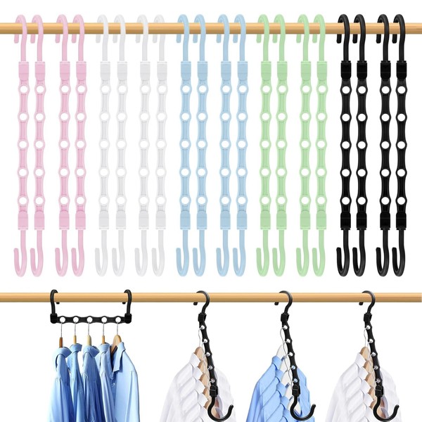 10 Clothes Hangers Space Saving Clothes Hangers with Double Hooks