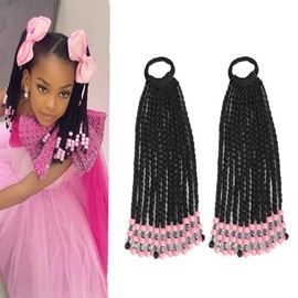 Kid Ponytail With Beads Braid Detachable Protective Hairstyle For Girls | Box braids,kid ponytail,with beads,colorful beads,protective hairstyle,easy 