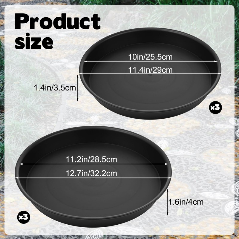 2 Size Round Stepping Stone Molds, 6 Pcs 10''/ 11.2''
