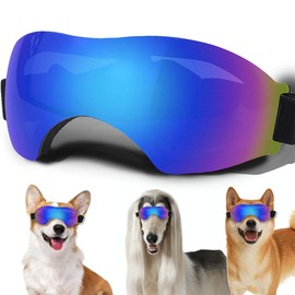 Medium Dog Sunglasses, Dog Goggles with Adjustable Strap UV Protection Winproof Dog Puppy Sunglasses, Suitable for Medium Dog Pet Glasses, Dogs Eyes Protection