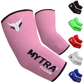 Mytra Fusion Elbow Brace Elbow Protector Arm Protector Farabi Elbow Brace Support injury relief Elasticated Elbow Support Sleeve Tennis (Pink, L/XL)