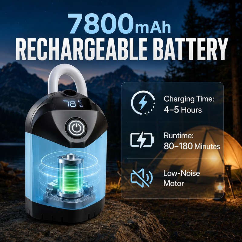 Portable Shower for Camping, Rechargeable Camping Shower with LED Display