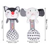 2pcs Baby Hand Rattle Toys Cartoon Stuffed Animal Shaped PP