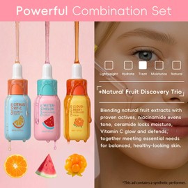 QUIUM Face Serum Skin Care Set, 3Pcs With Citrus, Watermelon, Cloudberry