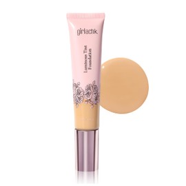 Girlactik Luminous Tint Foundation – Hydrating 2-in-1 Tinted Moisturizer & Buildable Foundation with Hyaluronic Acid, Vitamin C & Squalane – Lightweight, Natural Finish (Olive, 1.35 fl oz.)