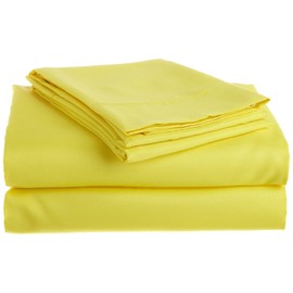 Full XL 100% Microfiber Double Brushed Sheet Set - Extra-Soft, Breathable & Wrinkle-Free - 15" Deep Pockets, 54" x 80" - Ideal for Extra Long Full Beds - 4PC Set (Full XL, Yellow)