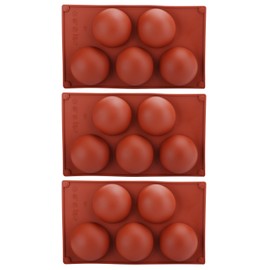 3PCS Semi Sphere Silicone Mold Baking Mold for DIY Making Hot Chocolate Mousse Cake5 Hole
