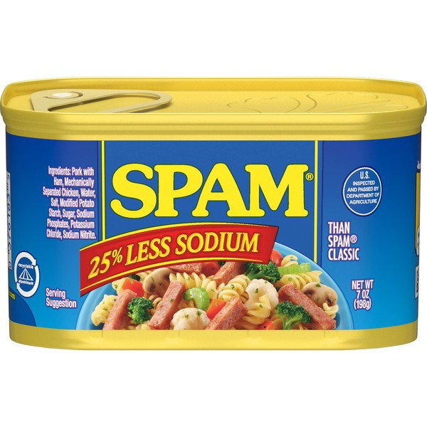SPAM 25% Less Sodium, 7 oz. can (12-pack)
