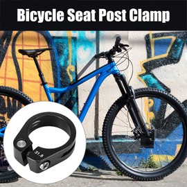 X AUTOHAUX 31.8mm Aluminium Alloy Bike Bicycle Seat Post Clamp Seat Post Adapter Replacement Black