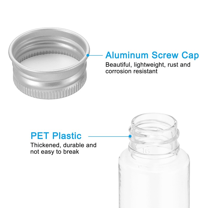 PATIKIL 50ml Plastic Test Tubes with Screw Caps 15pcs 106x28mm