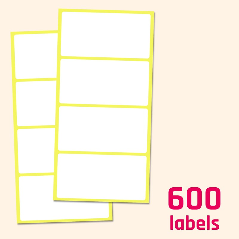 100 x 50 mm, 600 Pack, Matte White Sticky Labels