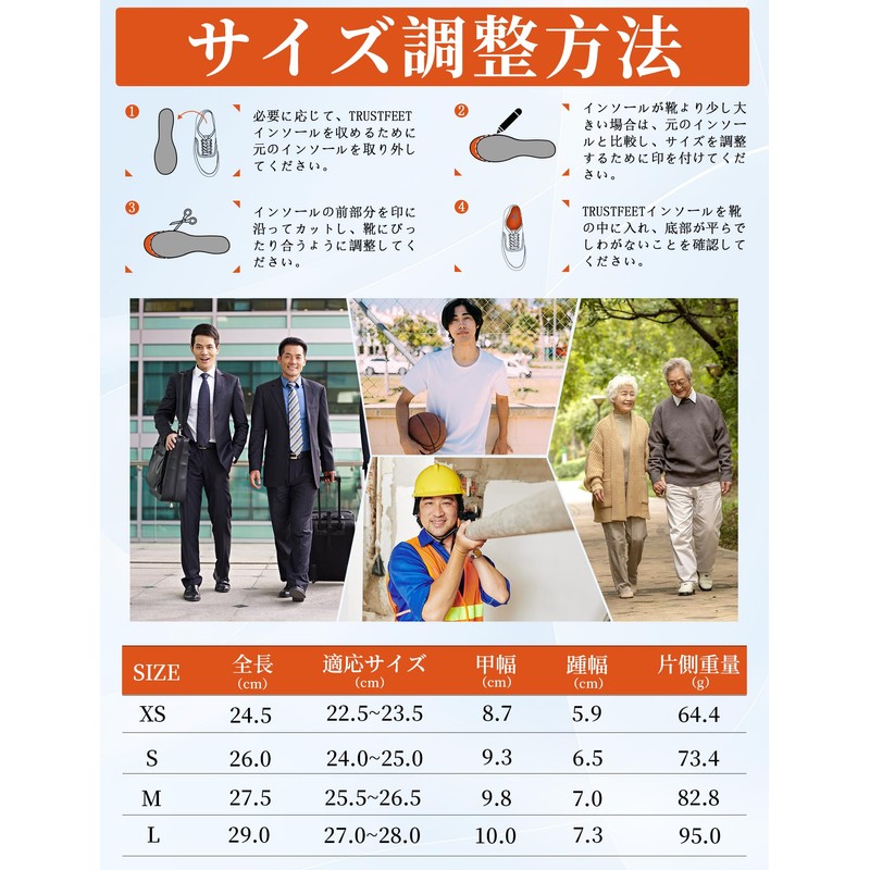 Trustfeet Insole (Physical The Supervision), Anti-Fatigue, Shock Absorption, Arch Support,