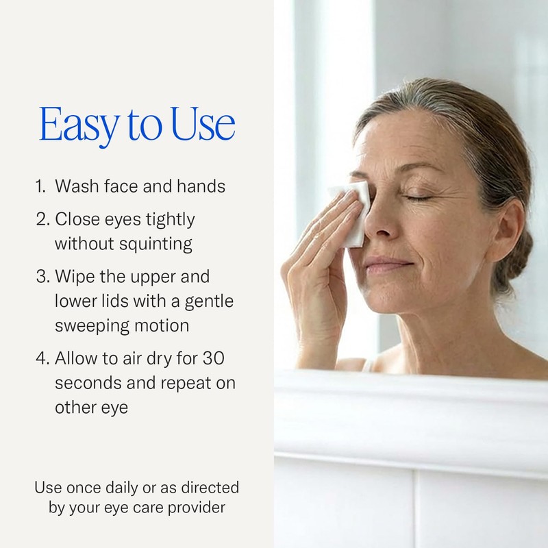 Cliradex Towelettes - Natural Face, Eyelash & Eyelid Cleanser -