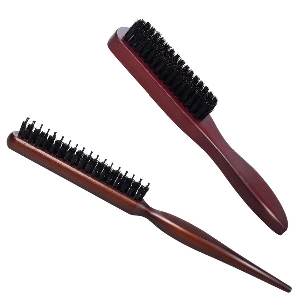 Pack of 2 Beard Brushes for Men, Sleek Bun Brush,