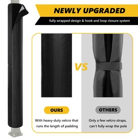 6 Feet Tall Round and Square Pole Pad, Wrap Around Pole & Post Padding, 2" Thick Heavy Duty Safety Pole Pads, Fits 2.5"- 6.5" Diameter Basketball Pole, Basement Pole, Playground Pole, Garage Pole etc.