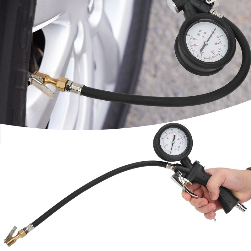 Tire Pressure Inflator Gauge Handheld for Car Motorcycle with Rotatable