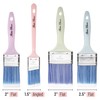 Bates 4Pack Plastic Handle Paint Brushes - Pastel Colors, Stain,