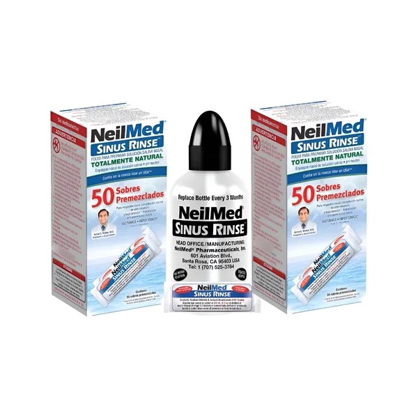 Neilmed Sinus Rinse 100 Sobres Premezclados (inc Botella)
