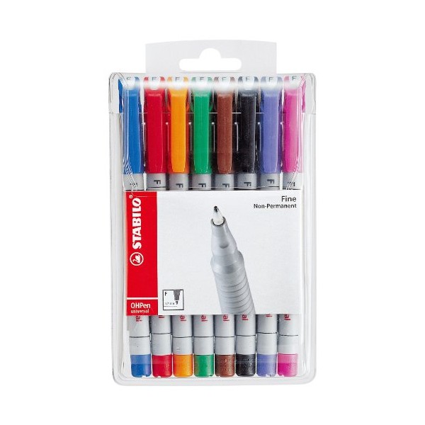 Stabilo Ohpen Soluble Fine Markers , Set of 8 , Multicolored