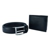 Laura Biagiotti Mens Gift Box Leather Belt and Wallet, black