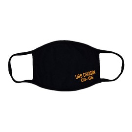 USS Chosin CG-65 Adult Black Face Mask 100% Cotton/Washable Reusable/Ticonderoga Class Cruiser