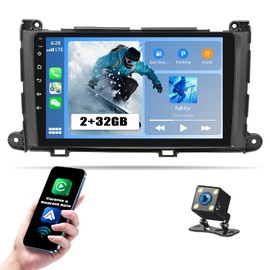 Saitedudu 2G+32G Car Radio Stereo for Toyota Sienna 2011-2014 Car Radio with Wireless Carplay/Android Auto Support Bluetooth/Voice Control/GPS/WiFi/Back-up Camera/SWC/FM