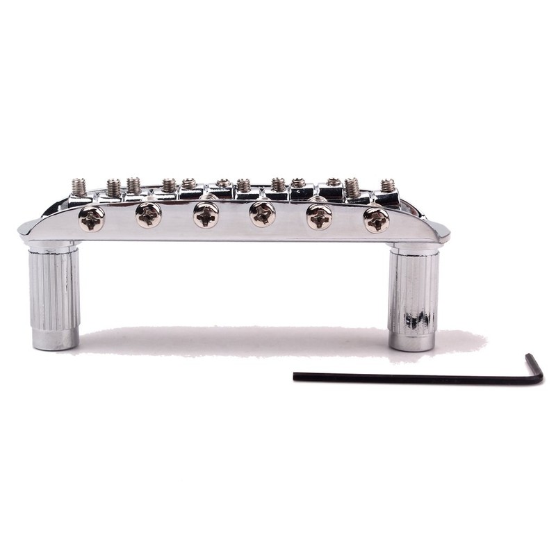 Alnicov Chrome Adjustable Saddle Bridge with Thimbles for Mustang Jaguar