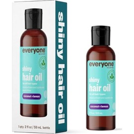 Aceite para el cabello Everyone Hair Care – coco y limón, botella de 2 onzas líquidas, aceites de tratamiento capilar para cabello brillante, control 