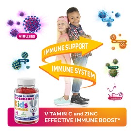 DR. MORITZ Elderberry Gummies for Kids and Adults (2 Pack) - Elderberry Vitamin C and Zinc for Kids Immune Support - Vegetarian, Gluten Free