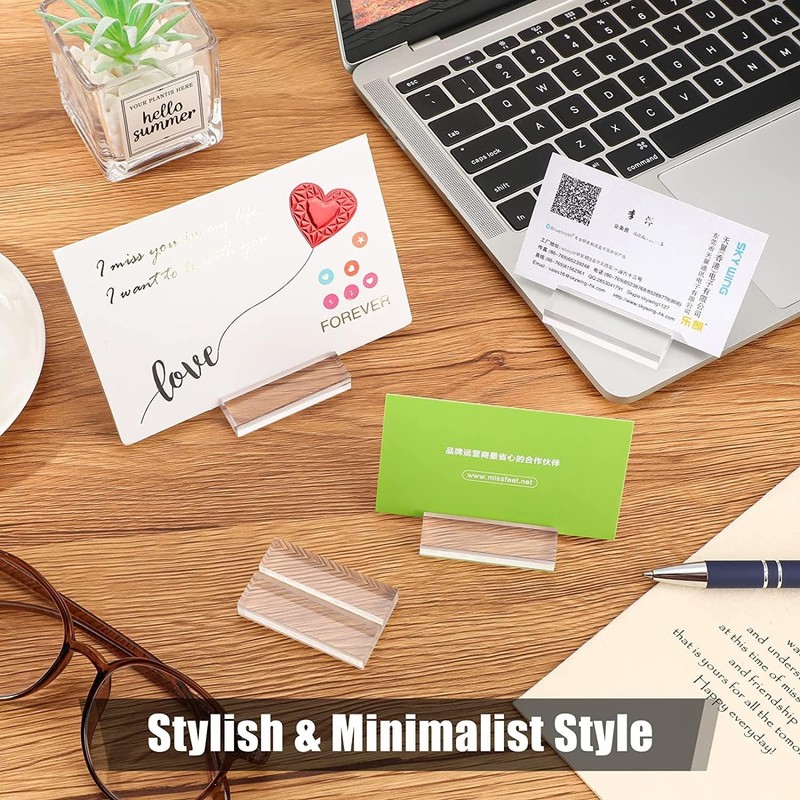 12 Pieces Acrylic Stands Clear Place Card Holders , Card