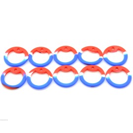 Pack of 10 USA Flag Color Military Army ID Dog Tag Rubber Silicone Silencers