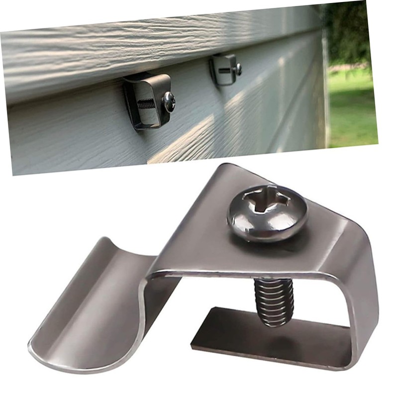 Tofficu 5sets 10pcs Vinyl Siding Hooks Durable Splashproof Clips for