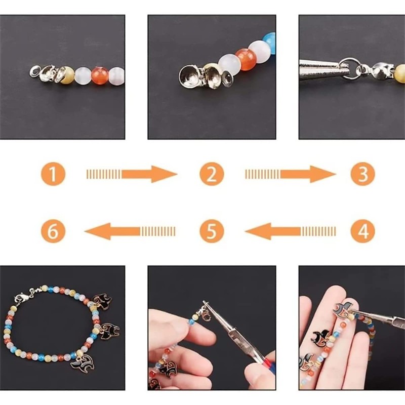 1500 Pieces Beads Tips Knot Covers Clamshell Crimp Tips Beads