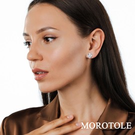 5-10 Pairs Sterling Silver Stud Earrings for Women, 3-7mm Cubic Zirconia Earrings Studs Set Hypoallergenic Boucle Doreille Femme Sterling Silver Diamond and Round Ball Earrings for Women Men