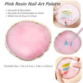 FULINJOY Juego de 21 pinceles para arte de uñas, 1 paleta de arte de uñas de resina, 5 bolígrafos punteados para arte de uñas, 15 pinceles para arte d