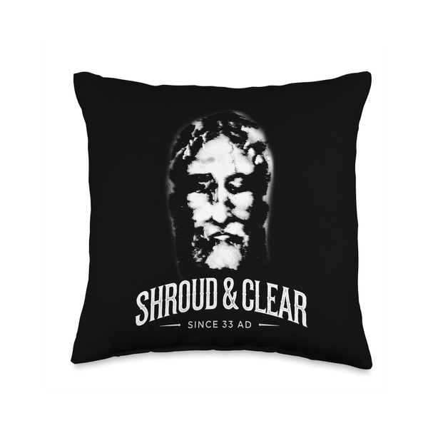 Shroud Of Turin Face of Jesus Christ Catholic Throw Pillow
