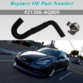 Hose Water Oil Cooler with Clamps Compatible with Nissan 3.5L, Infiniti G35 2004-2006, M35 2006-2008, FX35 2003-2008 Oil Cooler Hose Replace#21306-AQ805