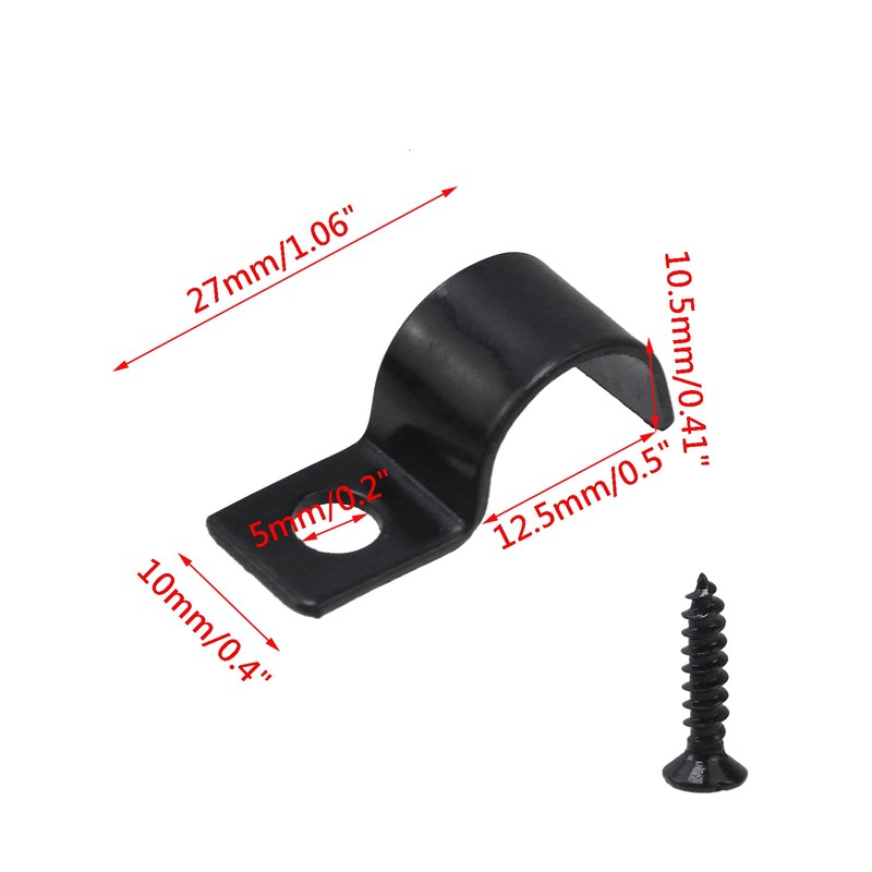 Wealrit 30 Pcs Black One Hole Pipe Straps Pipe Clamps