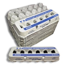 Jumbo Egg Cartons for 12 Farm Fresh Eggs – Cute Printed Design, Recycled Paper Cardboard, Durable & Reusable Egg Container (75)